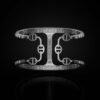 Gold-plated sterling silver cuff with a striking wrapped silhouette