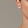 Pierced stud earrings in 925 sterling silver with thick gold plating