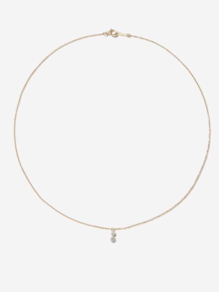 925 Sterling Silver Pierced Kissing Diamond Necklace