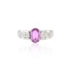 925 Sterling Silver Pink Sapphire and Diamond Ring