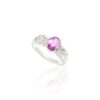 925 Sterling Silver Pink Sapphire and Diamond Ring - Image 2