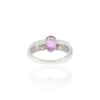 925 Sterling Silver Pink Sapphire and Diamond Ring - Image 4