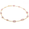 925 Sterling Silver Pink Sapphire Bracelet