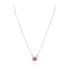 925 Sterling Silver Pink Sapphire Diamond Pendant Necklace - Image 3