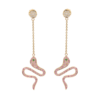 925 Sterling Silver Pink Sapphire Snake Dangle Earrings