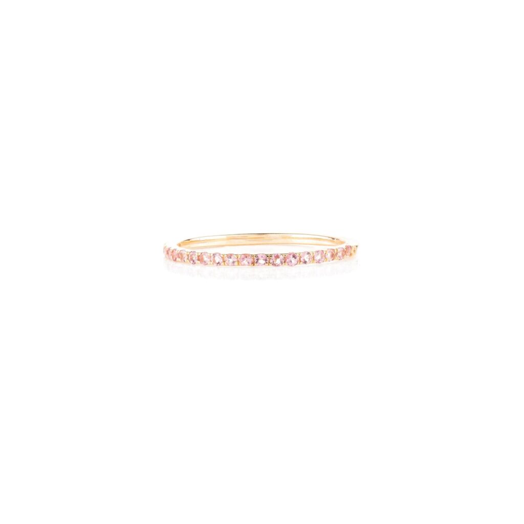 925 Sterling Silver Pink Tourmaline Stacking Band