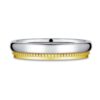 925 Sterling Silver Polished Finish Two Tone Couple Diamond Ring Set Pave Edge - Image 3