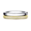 925 Sterling Silver Polished Finish Two Tone Couple Diamond Ring Set Pave Edge - Image 6