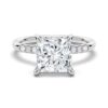 925 Sterling Silver Princess Cut Diamond Engagement Ring Hidden Halo