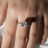 925 Sterling Silver Princess Cut Diamond Engagement Ring Hidden Halo - Image 14