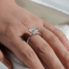 925 Sterling Silver Princess Cut Diamond Engagement Ring Hidden Halo - Image 15