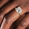 925 Sterling Silver Princess Cut Diamond Engagement Ring Hidden Halo - Image 16