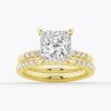 925 Sterling Silver Princess Cut Diamond Engagement Ring Hidden Halo - Image 19