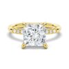 925 Sterling Silver Princess Cut Diamond Engagement Ring Hidden Halo - Image 2
