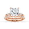 925 Sterling Silver Princess Cut Diamond Engagement Ring Hidden Halo - Image 24