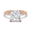 925 Sterling Silver Princess Cut Diamond Engagement Ring Hidden Halo - Image 3