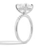 925 Sterling Silver Princess Cut Diamond Engagement Ring Hidden Halo - Image 4