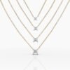 Classic necklace featuring a princess cut premium CZ diamond stone