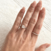 925 Sterling Silver Princess Cut Pave Diamond Engagement Ring - Image 14