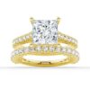 925 Sterling Silver Princess Cut Pave Diamond Engagement Ring - Image 26
