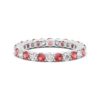 925 Sterling Silver Prong Set Ruby and White Sapphire Eternity Wedding Band