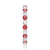 925 Sterling Silver Prong Set Ruby and White Sapphire Eternity Wedding Band - Image 3