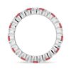 925 Sterling Silver Prong Set Ruby and White Sapphire Eternity Wedding Band - Image 4