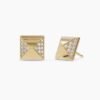 Pyramid diamond stud earrings with a modern geometric silhouette