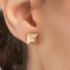 Pyramid stud earrings with Premium CZ stones in pave setting