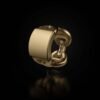 925 sterling silver ring with thick gold plating and monogram links