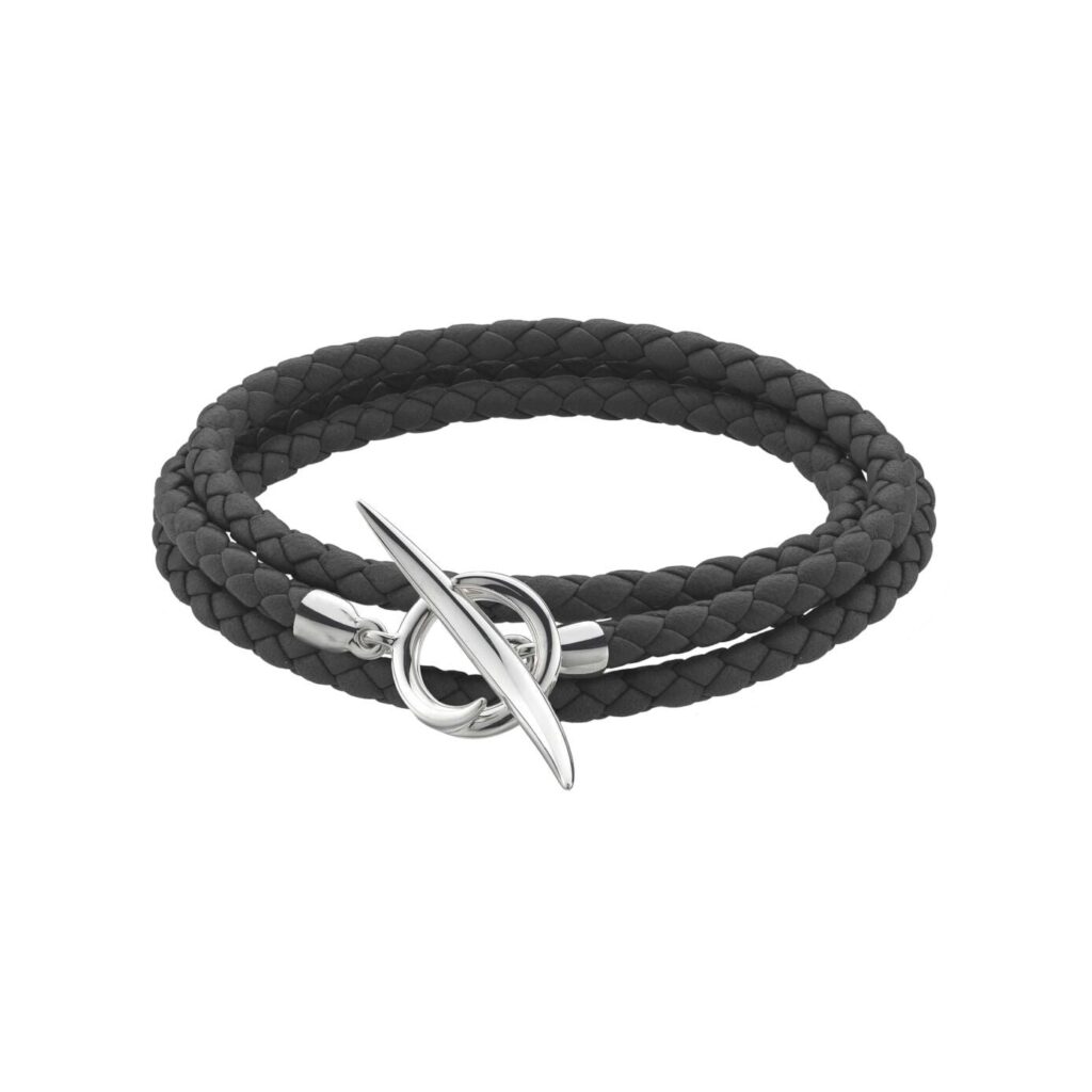 925 Sterling Silver Quill Black Bracelet