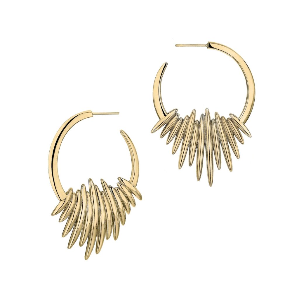 925 Sterling Silver Quill Hoop Earrings