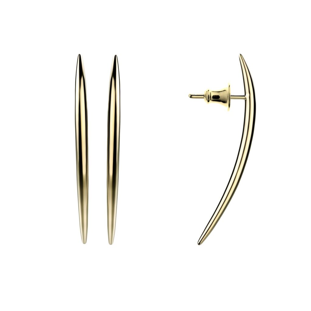 925 Sterling Silver Quill Long Drop Earrings