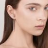 Single large earring in 925 sterling silver with double-edged quill design
