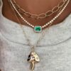 925 Sterling Silver Rainbow Sapphire Magic Mushroom Necklace - Image 4