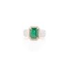 925 Sterling Silver Rare Emerald Diamond Solitaire Ring