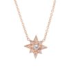925 Sterling Silver Raw Diamond Starburst Necklace