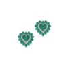 Sterling silver earrings with heart-inspired gemstone arrangement