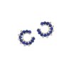 925 Sterling Silver Revolve Lapis Diamond Earrings