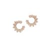 925 Sterling Silver Revolve Pink Pearl Diamond Earrings