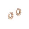 925 Sterling Silver Revolve Pink Pearl Diamond Earrings - Image 3