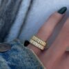 Gold-plated sterling silver ring with clean ribbed finish