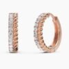 Classic silver hoop earrings with twisted rope detailing