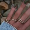 Cluster ring with refined textured styling and clean silhouette