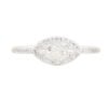 925 Sterling Silver rose cut marquise diamond ring with refined finish