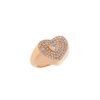 925 Sterling Silver Rose Heart Pave Diamond Ring