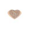925 Sterling Silver Rose Heart Pave Diamond Ring - Image 3