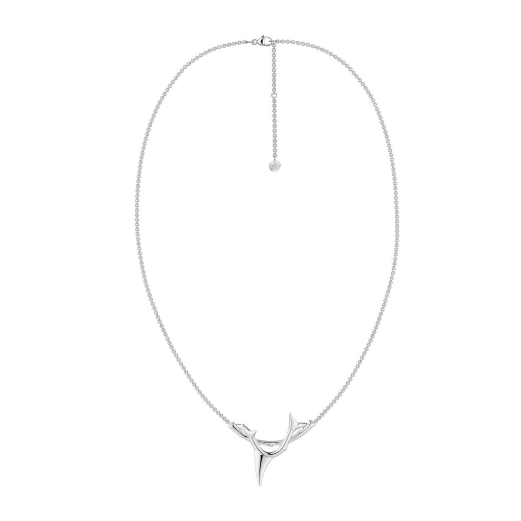 925 Sterling Silver Rose Thorn Branch Pendant