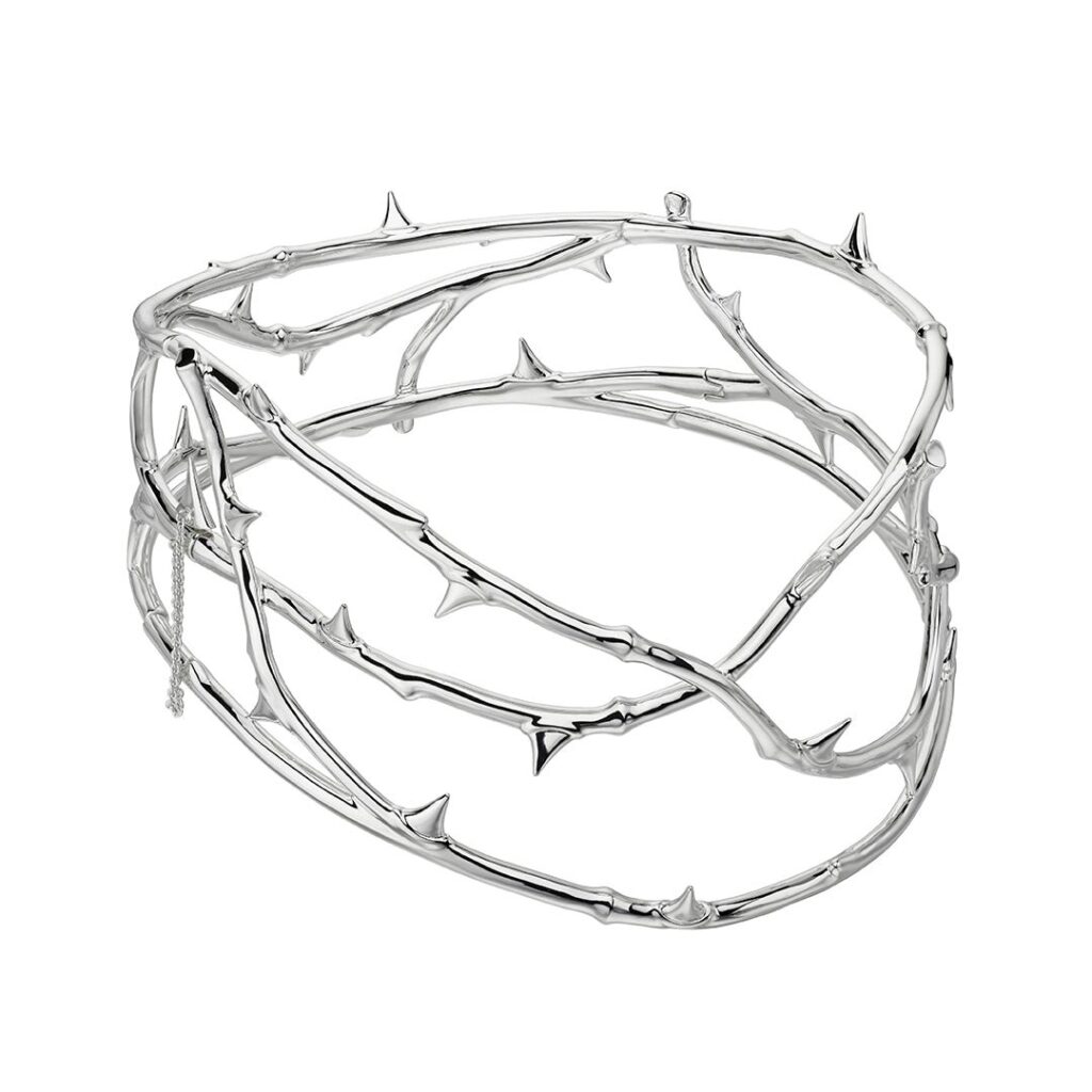 925 Sterling Silver Rose Thorn Choker