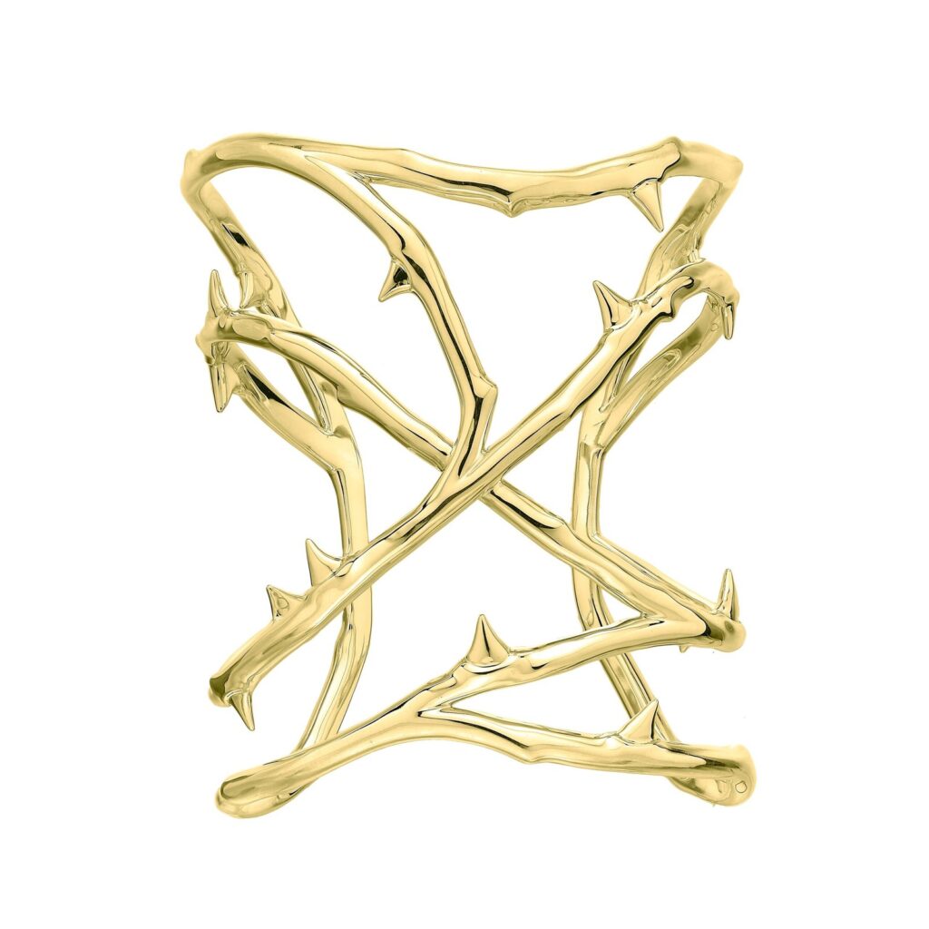 925 Sterling Silver Rose Thorn Cuff
